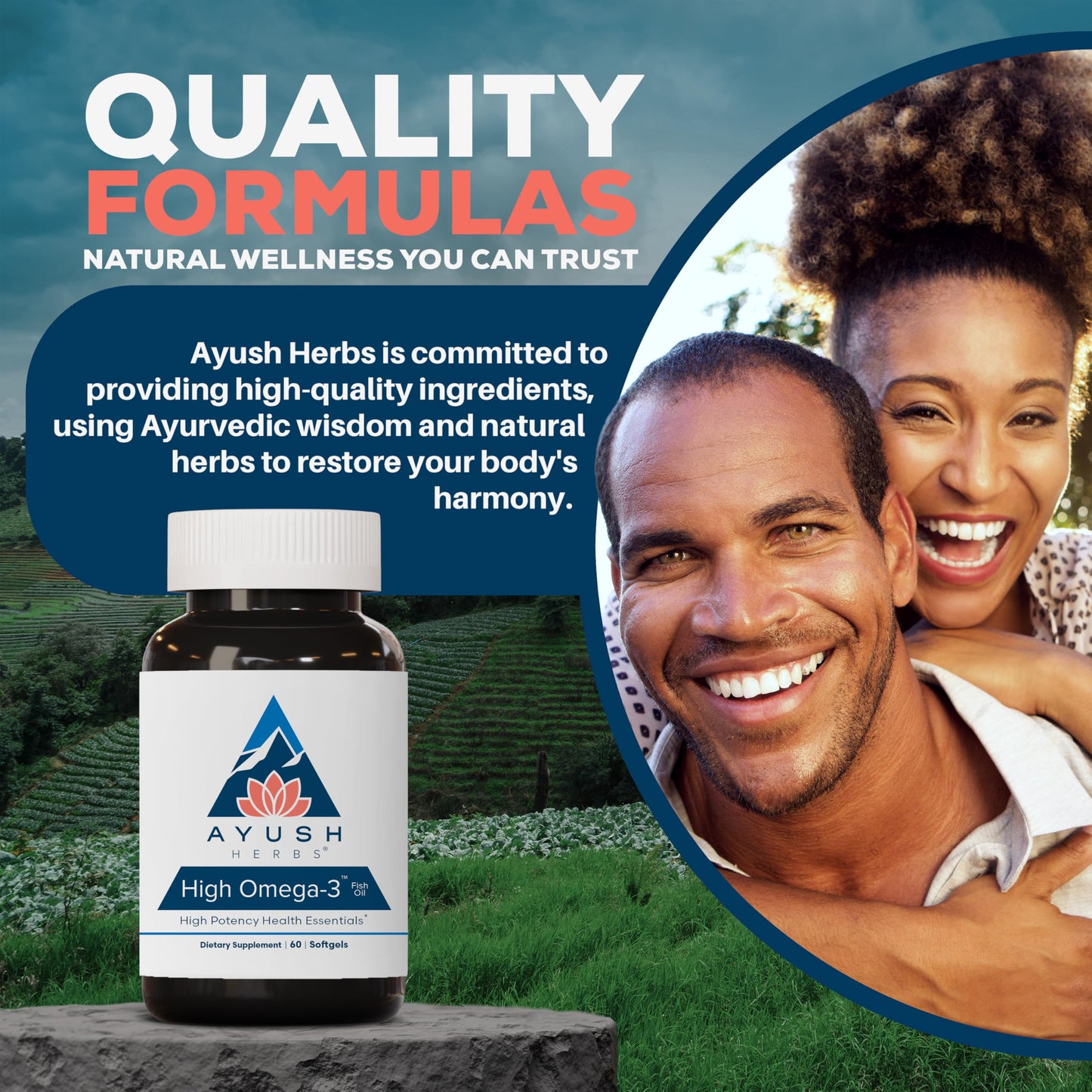 Ayush Herbs High Omega 3 Omega-3 Fish Oil Capsule, 60 Count