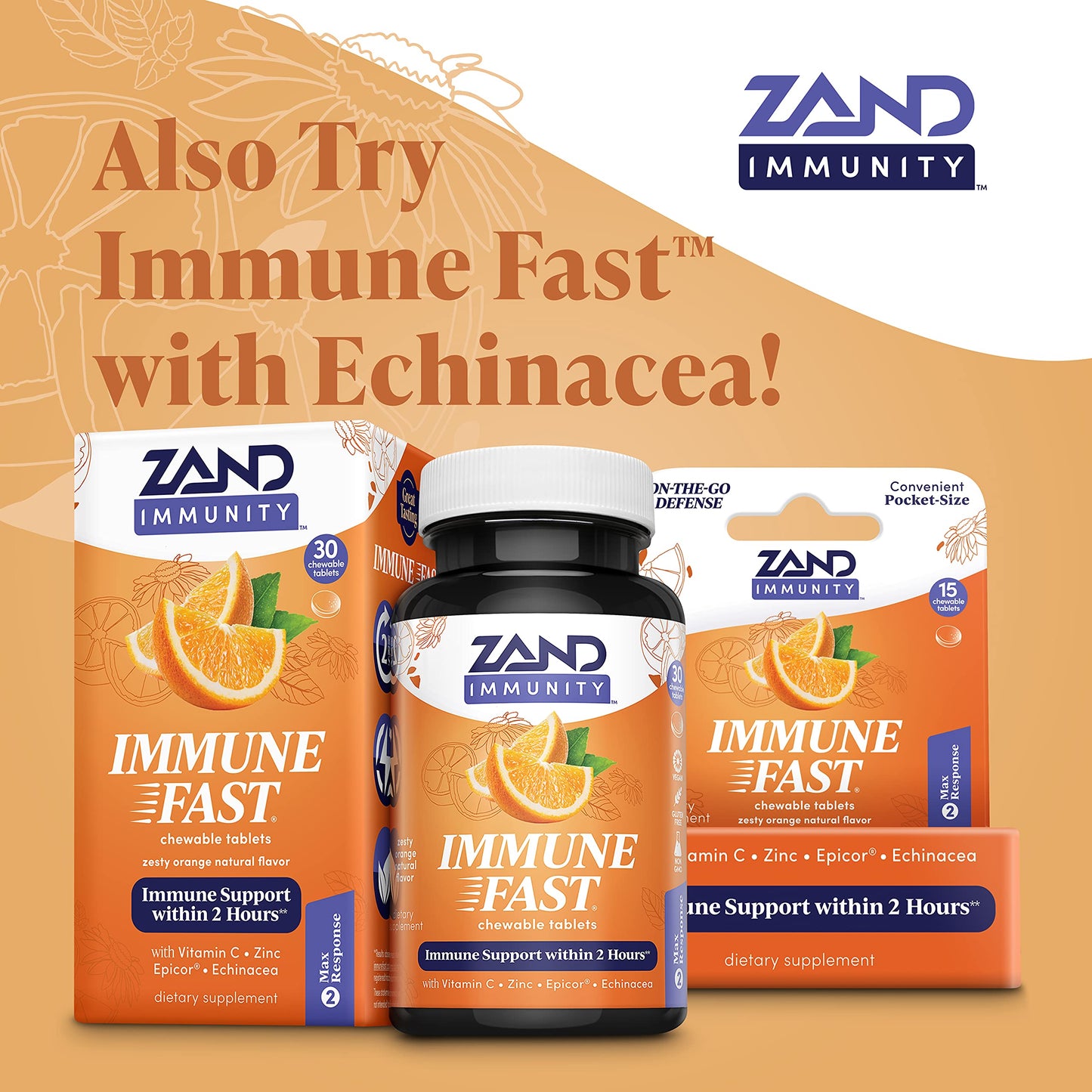 ZAND Immune Fast Elderberry Chews Boosts Immune Response & Cell Activity w/EpiCor* & Vitamin C, 30 Tablets