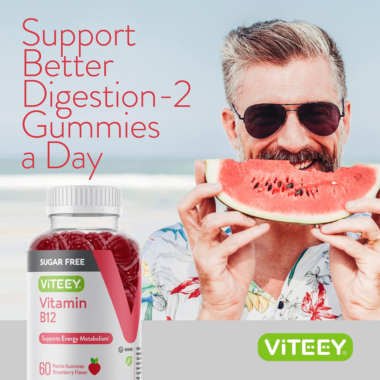 Viteey Vitamin B12 1000mcg Gummies, 120 Count