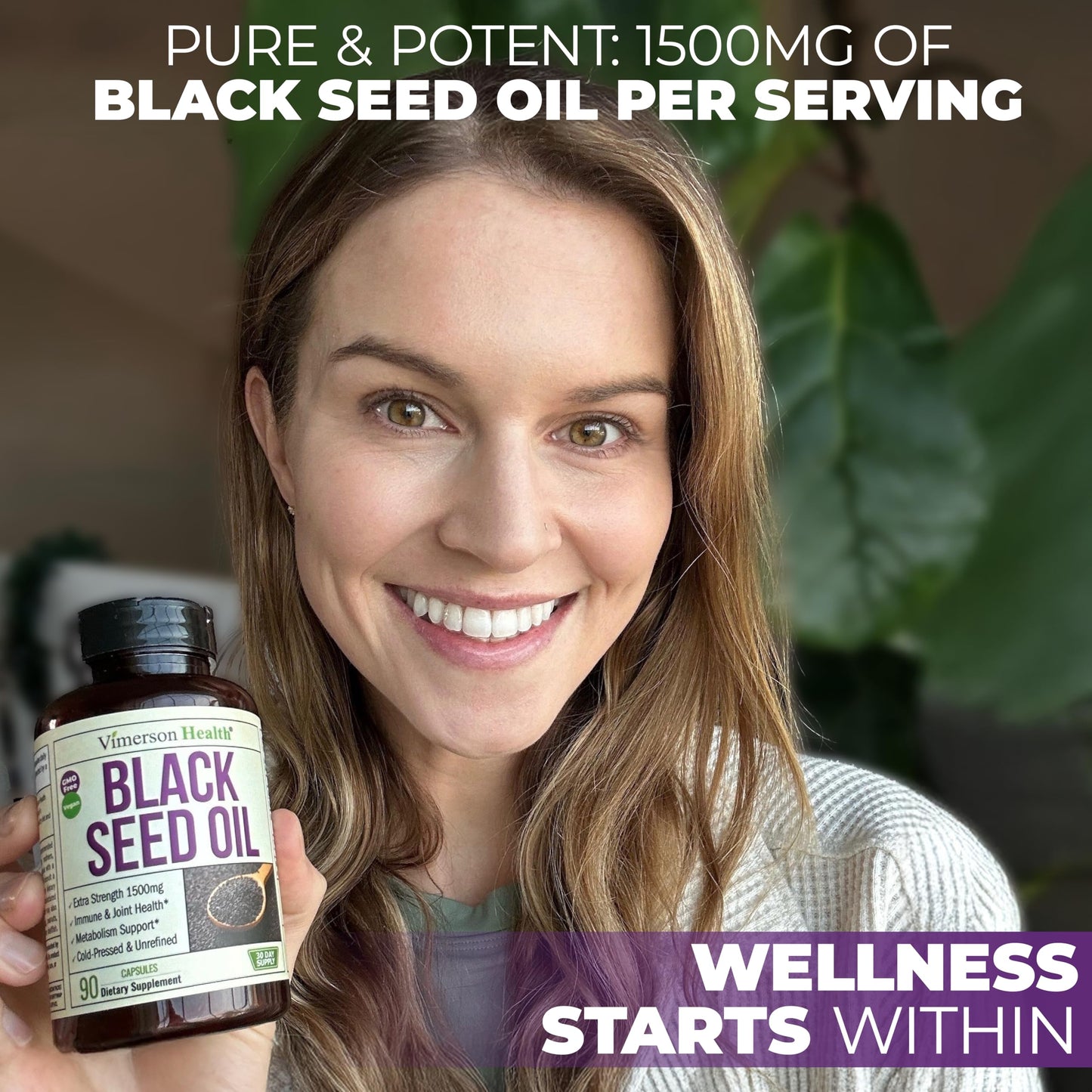 Vimerson Health Black Seed Oil Capsules 1500mg, 90 Capsules