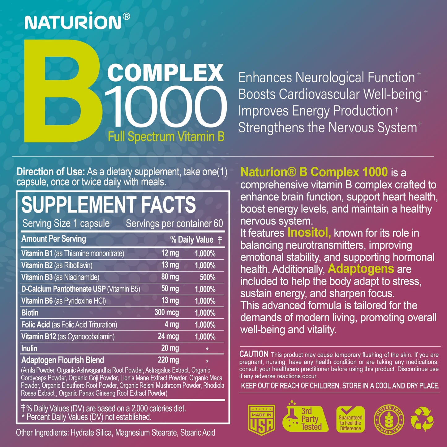 NATURION B Complex 1000 60 Capsules