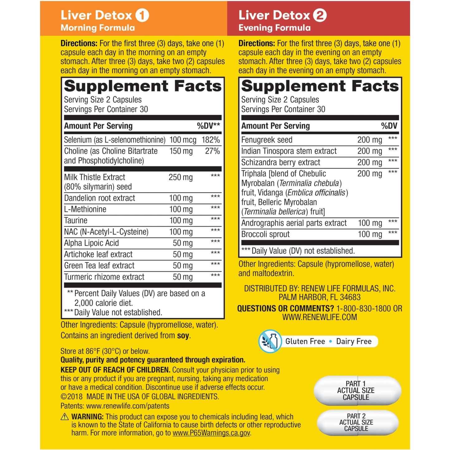 Renew Life Adult Cleanse - Liver Detox - 2-Part, 30-Day Program 120 Capsules