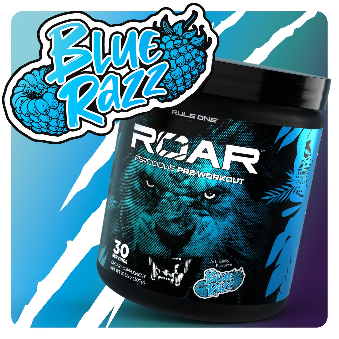 Rule 1 Proteins R1 Roar Blue Razz Powder, 30 Servings