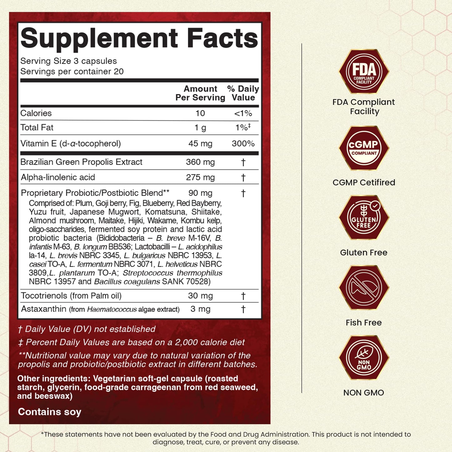 Essential Formulas Dr Ohhira's Propolis Plus Bee Propolis Capsules 120