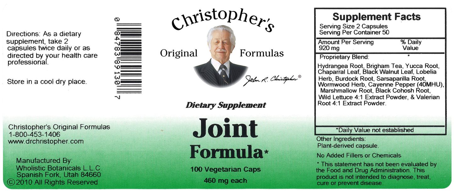 Christopher's Original Formulas Joint Formula Capsules 100