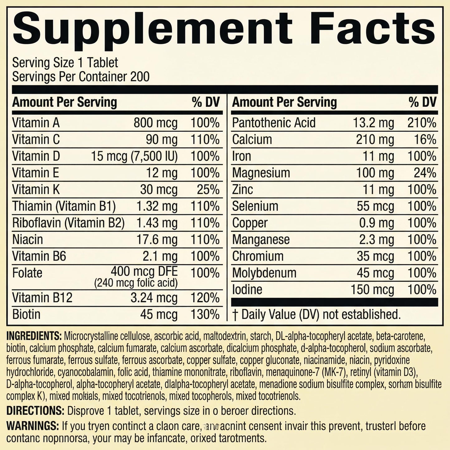 Generic Men Multivitamin Tablet 1 Count