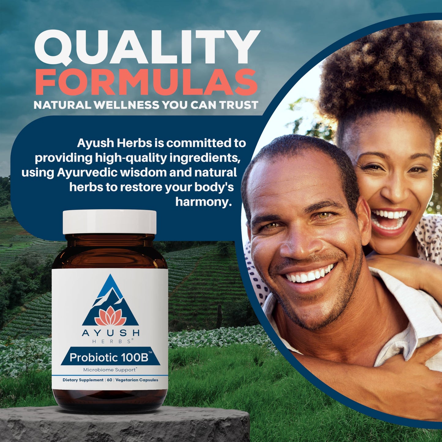 Ayush Herbs Probiotic 100B Capsules, 60 Count