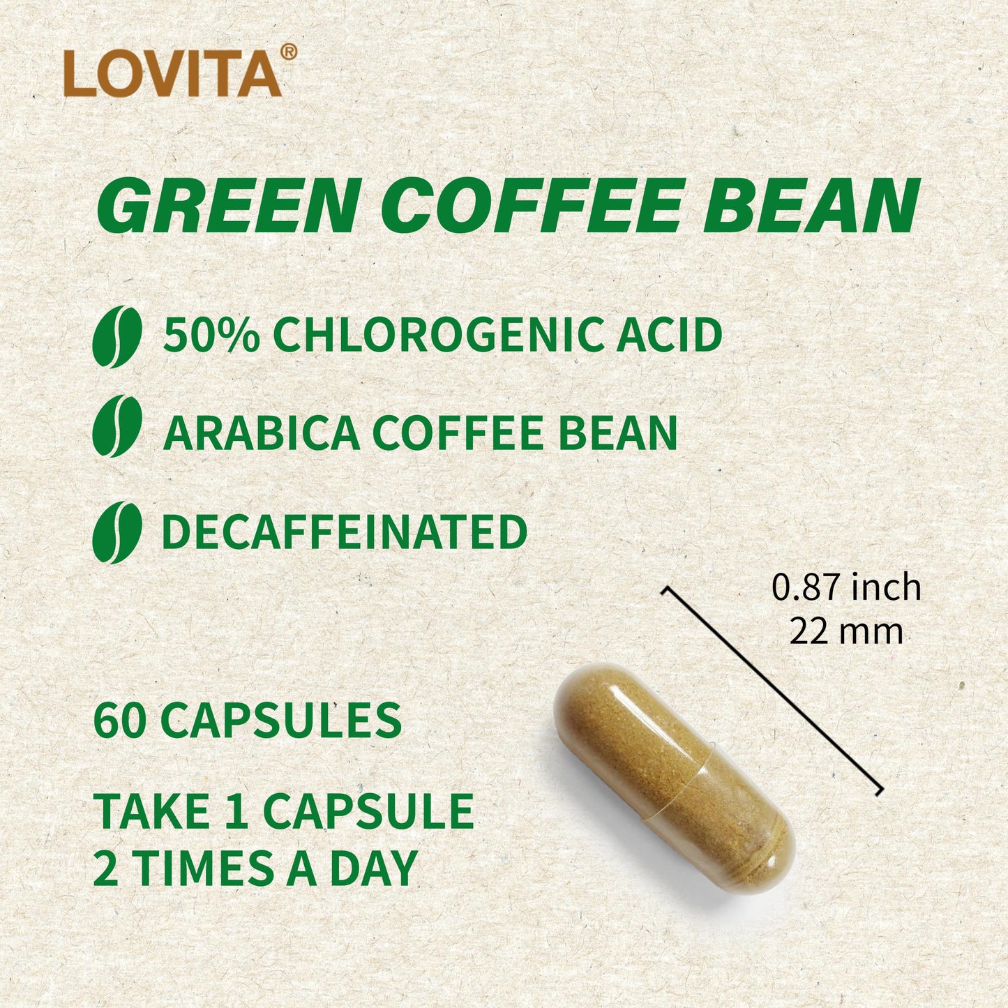 LOVITA Green Coffee Bean Extract Capsules 180