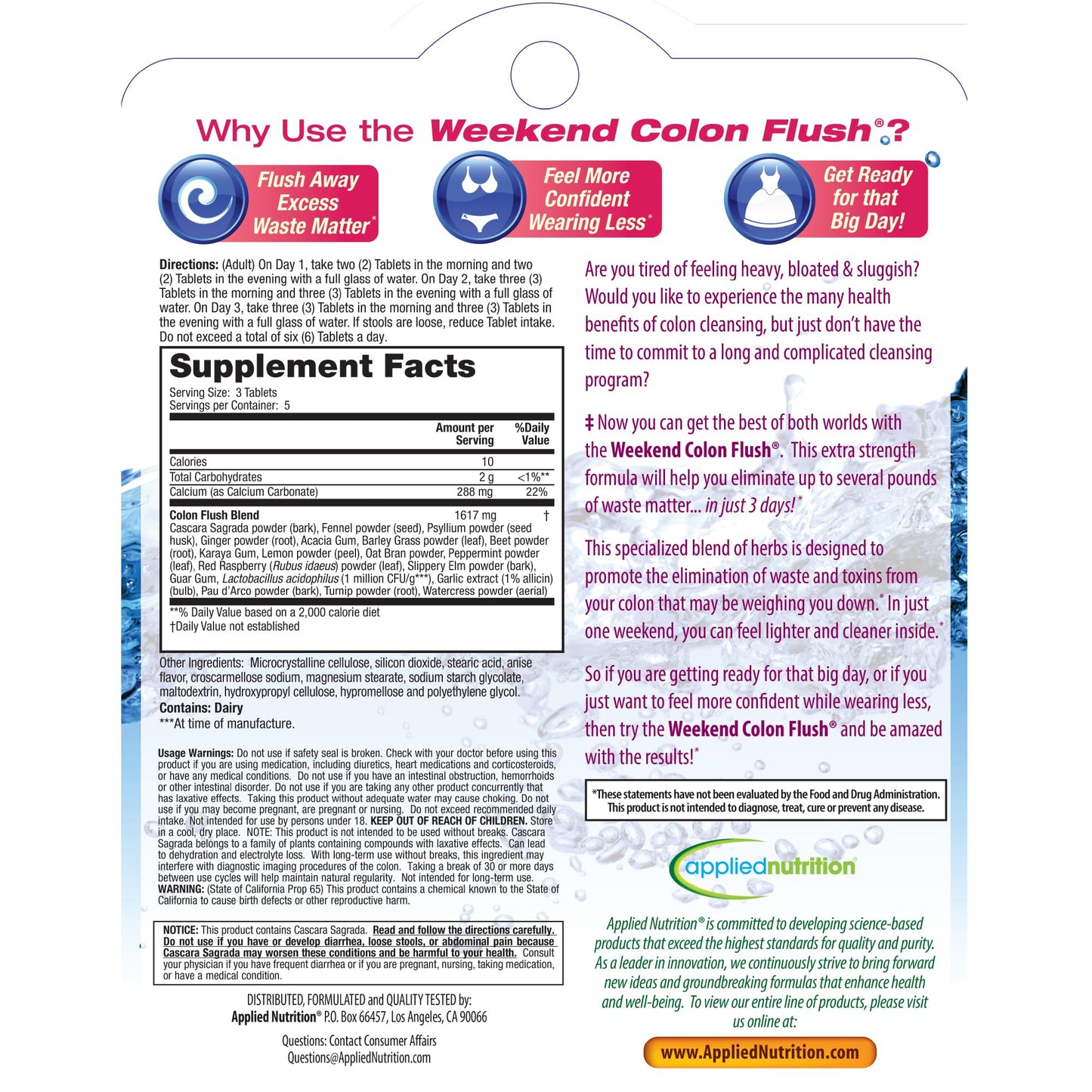 Applied Nutrition Weekend Colon Flush Tablet 32 Tablets