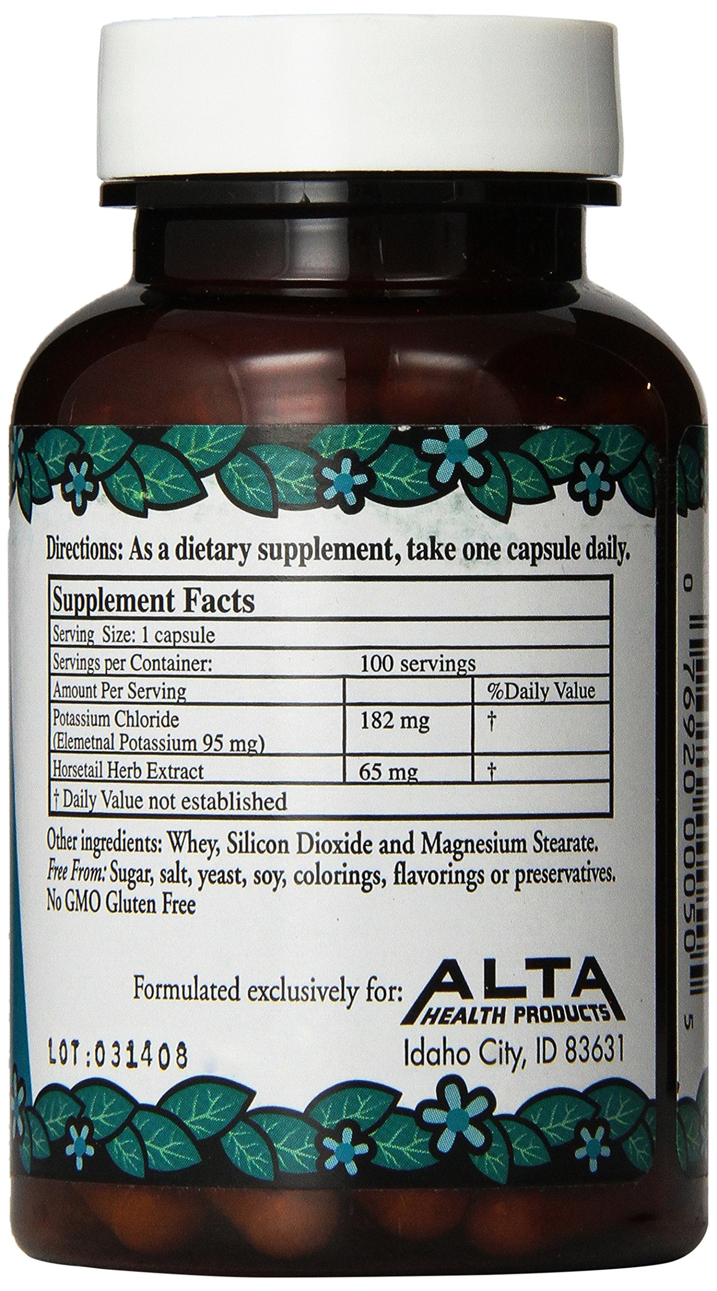 Alta Health Potassium Chloride and Silica Capsules 100 Count