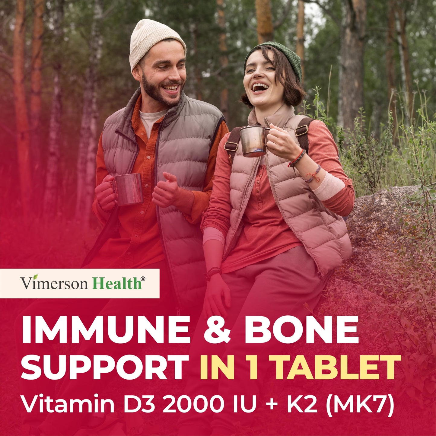Vimerson Health Vitamin D3 K2 Supplement Chewables 90 Count