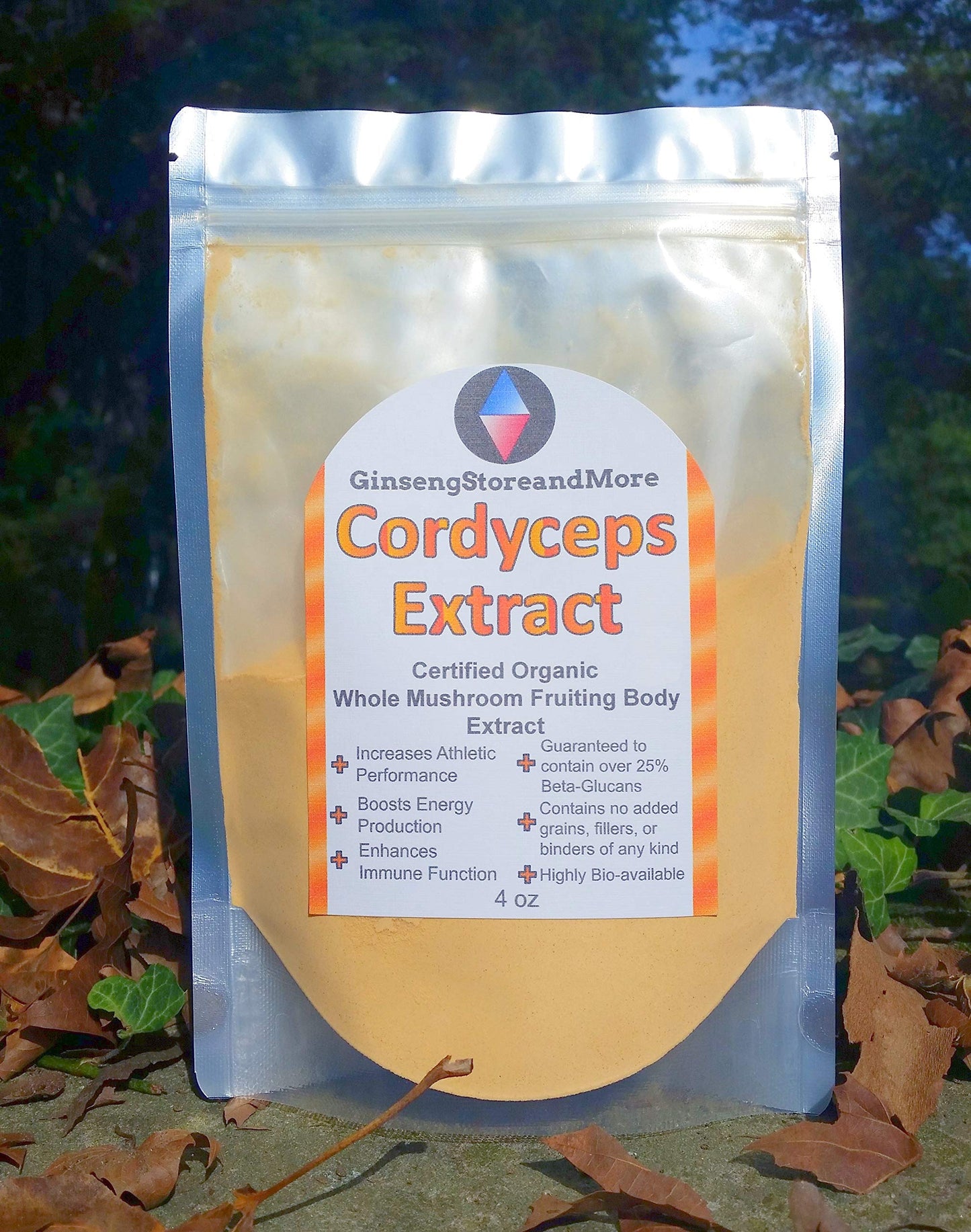 GinsengStoreAndMore Organic Cordyceps Militaris Mushroom Powder, 4 oz