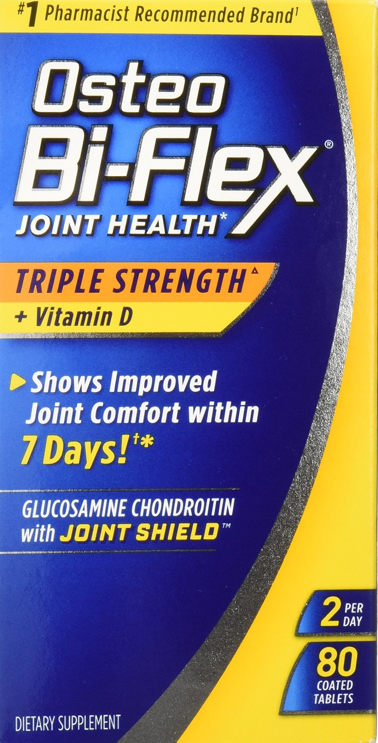 Nature's Bounty Osteo BiFlex Triple Strength Glucosamine Chondroitin Joint Shield with Vitamin D Tablets, 80 Count
