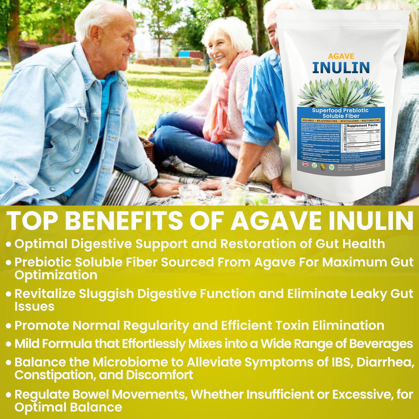 Kidney Restore Organic Inulin Powder, 16 oz, Prebiotic Soluble Fiber