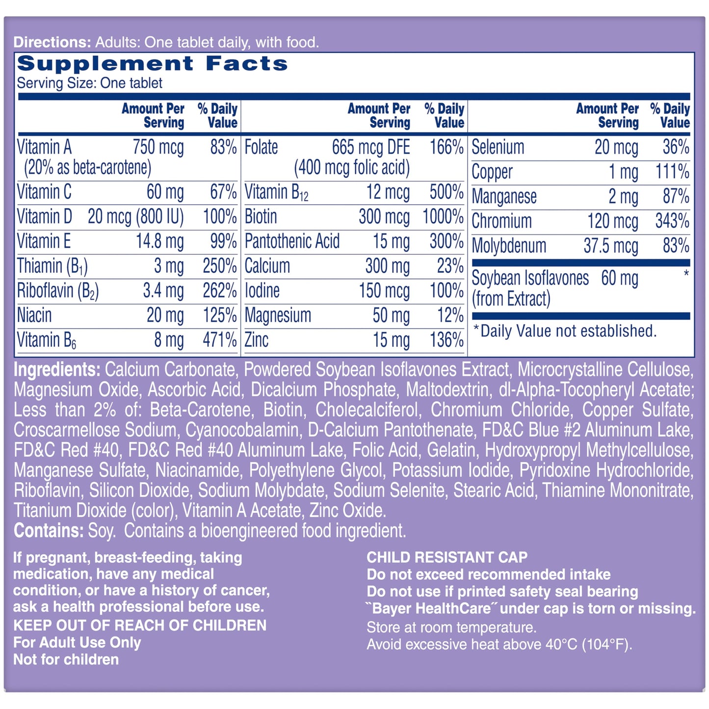 ONE A DAY Women's Menopause Multivitamin, 50 Tablets