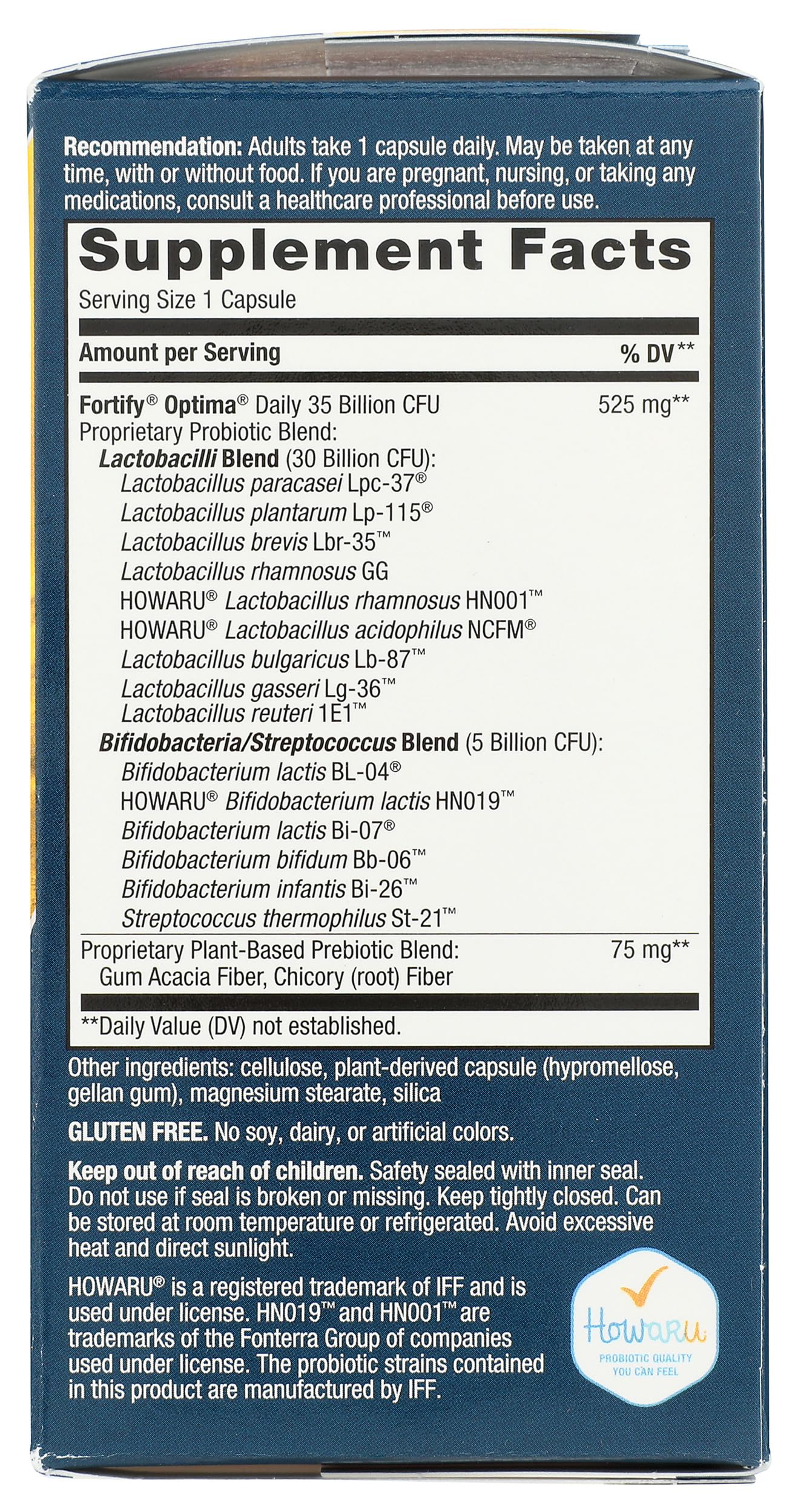 Nature's Way Fortify Optima Daily Probiotic, 35 Billion, 15 Strains, Prebiotic, 60 Capsules