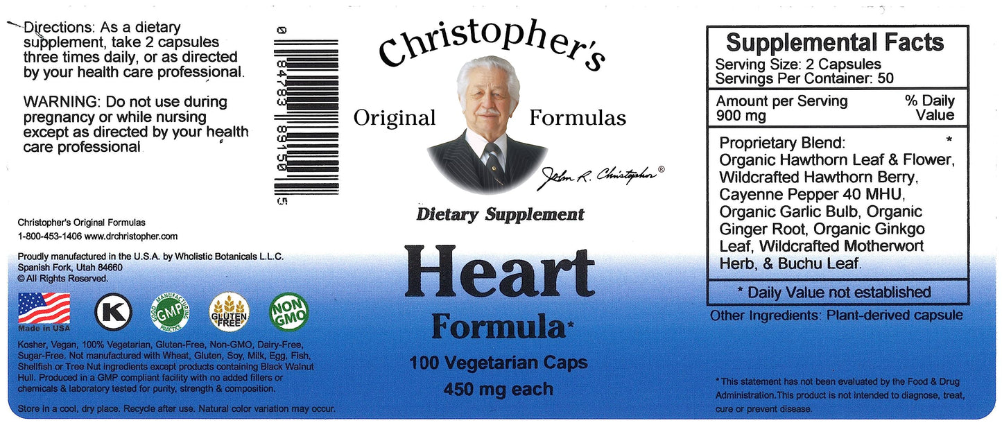 Christopher's Original Formulas Dr Heart Formula Capsules 100 Count