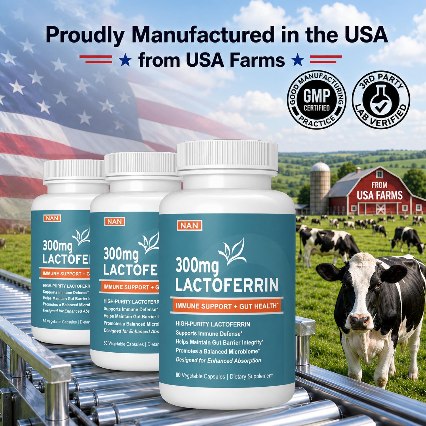 Natural Approach Lactoferrin 300 Capsule, 60 Capsules