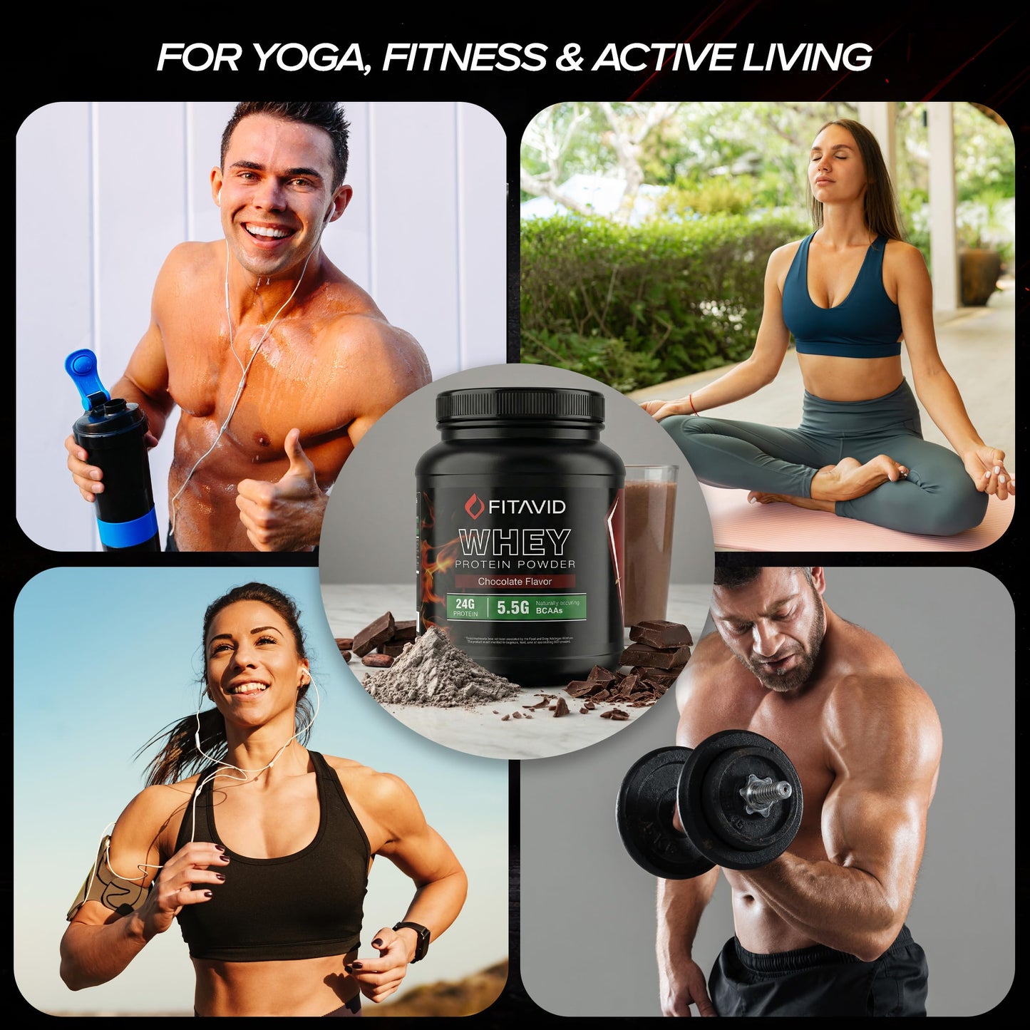 FITAVID Whey Protein Powder 32 Servings