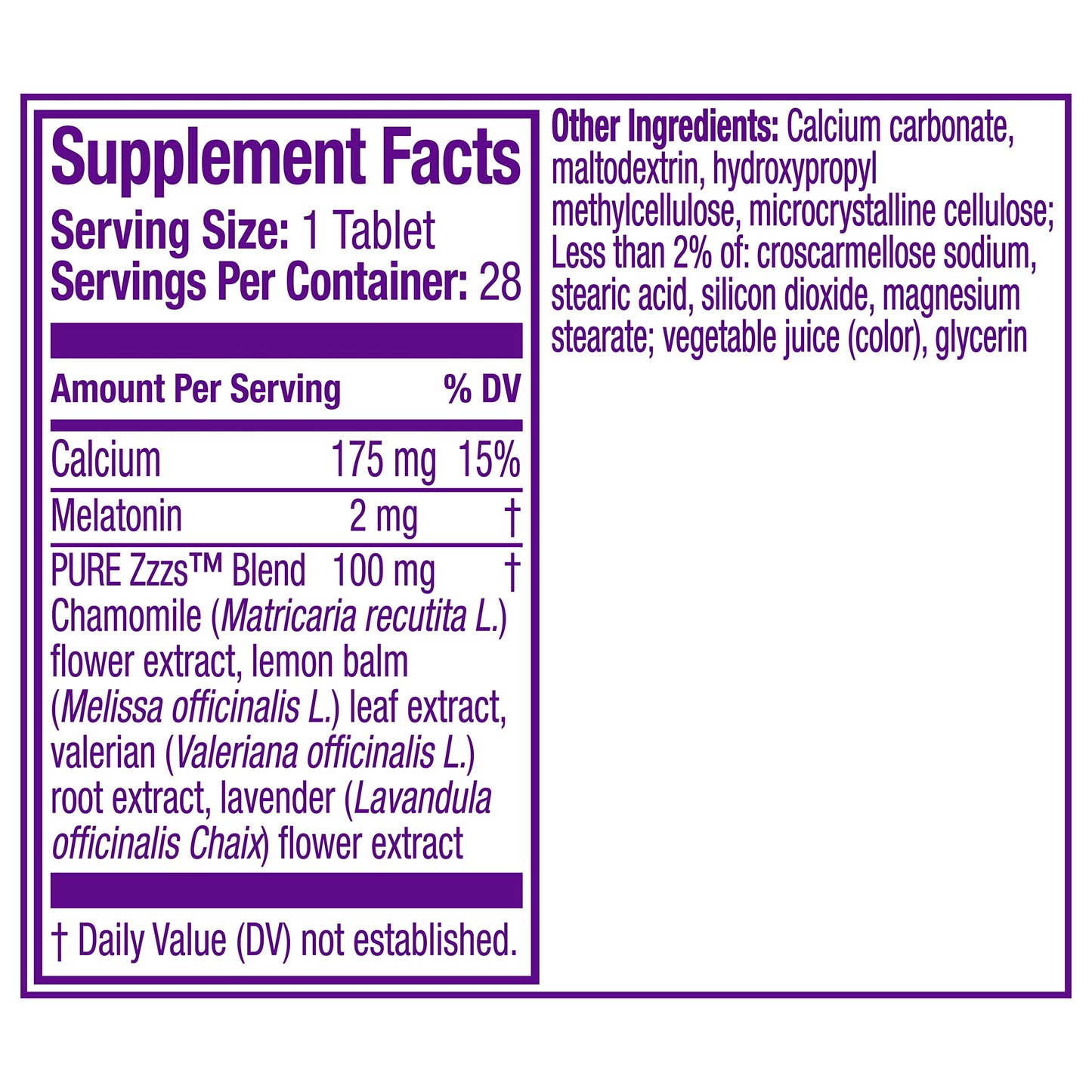 Vicks ZzzQuil Pure Zzzs All Night Extended Release Melatonin Sleep Aid Tablet, 28 Count