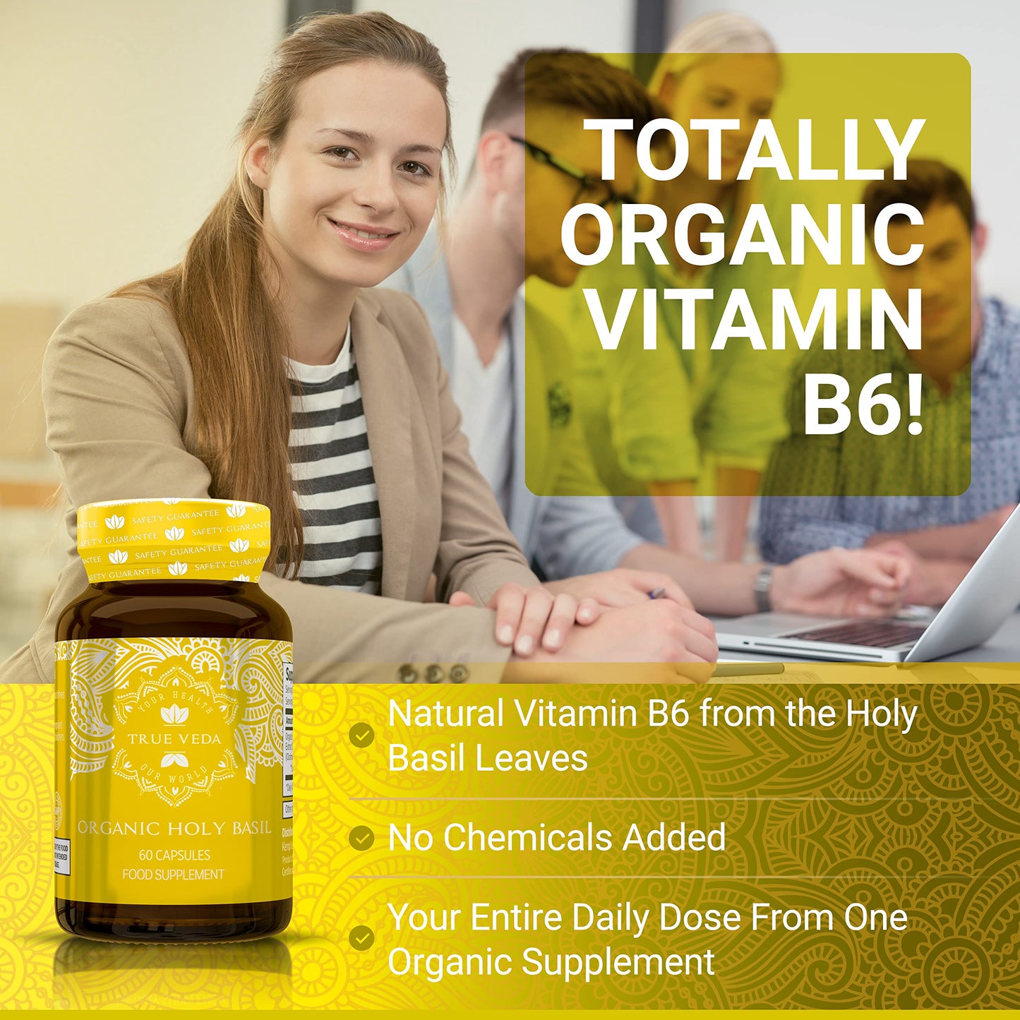 True Veda Holy Basil Leaf Capsules 60 Count