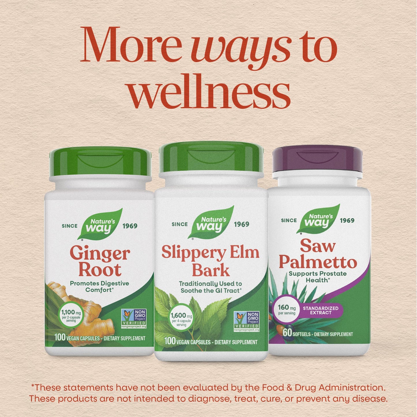 Nature's Way Slippery Elm Bark Capsules, 100 Capsules