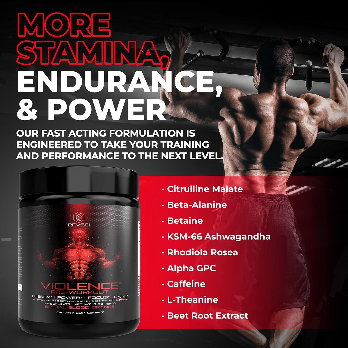 Revolution Science Violence Pre Workout Powder Clinically Dosed Powder 15