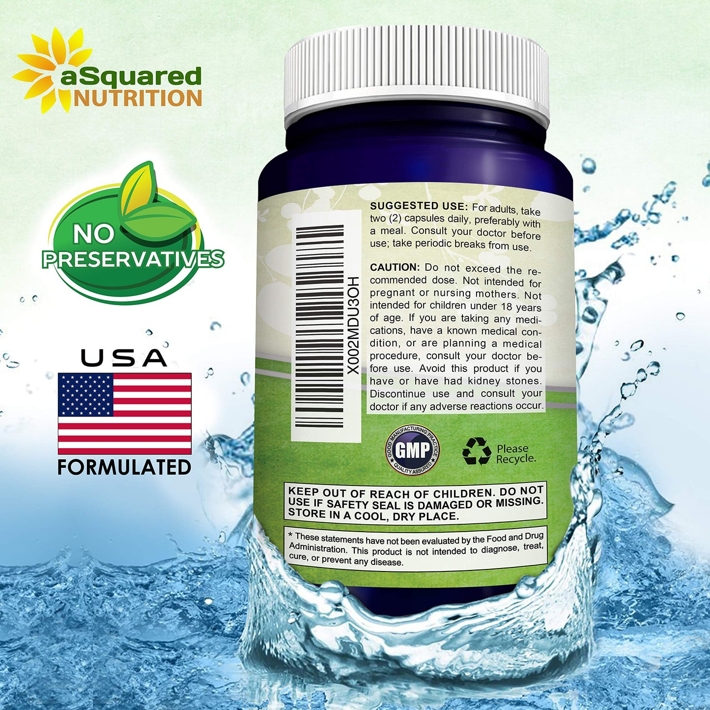 aSquared Nutrition Quercetin with Zinc Supplement - 1000mg Per Serving, 120 Capsules