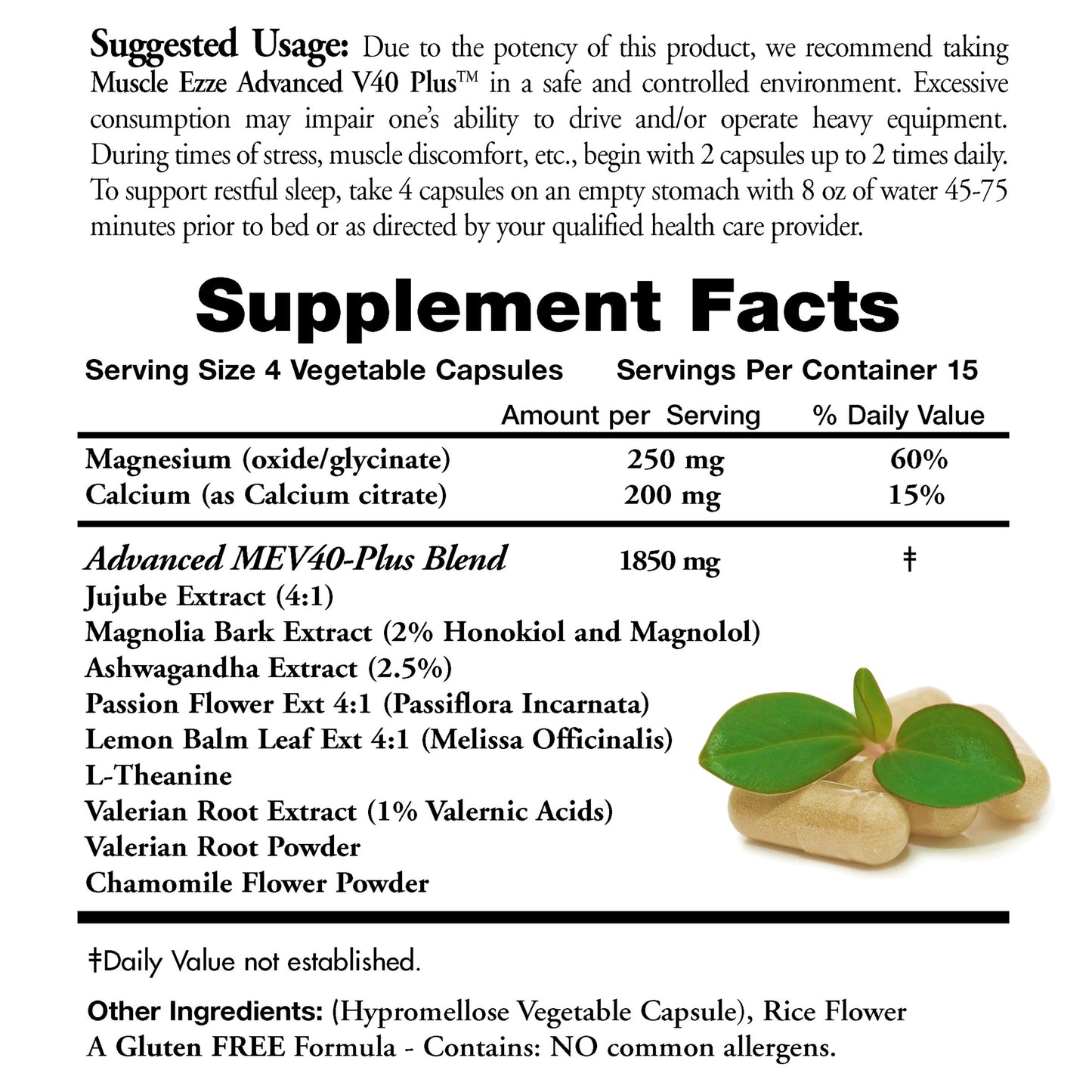 Doctors Nutra Nutraceuticals Natural Relaxant Muscle Ezze Plus Advanced Day Time Night Time Capsule, 60 Count