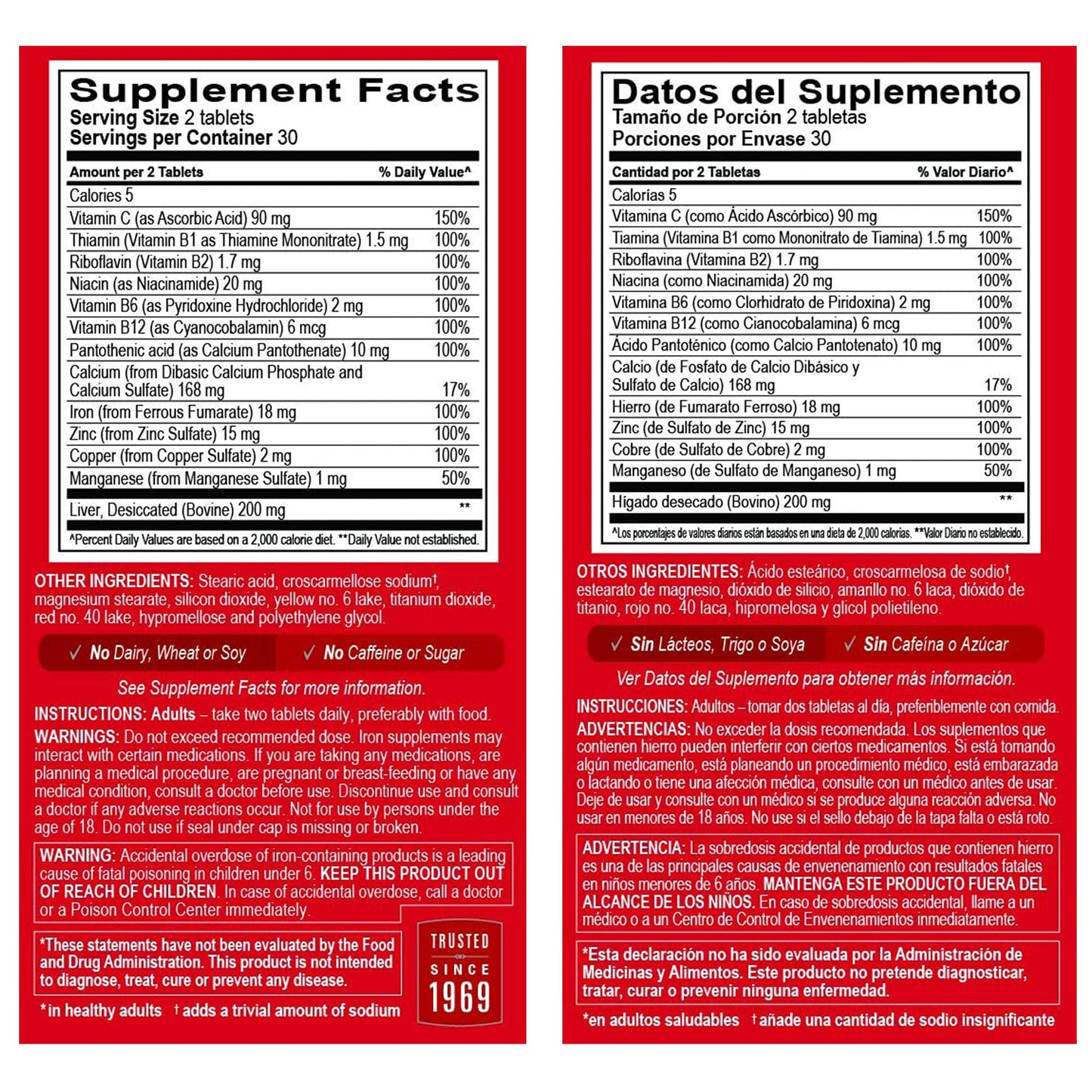 Globulo Rojo Iron Supplement Tablet 60 Tablets