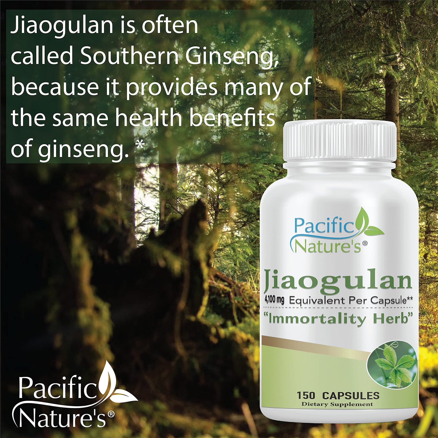 Pacific Nature's Jiaogulan Herbal Supplement Capsules, 1 Count