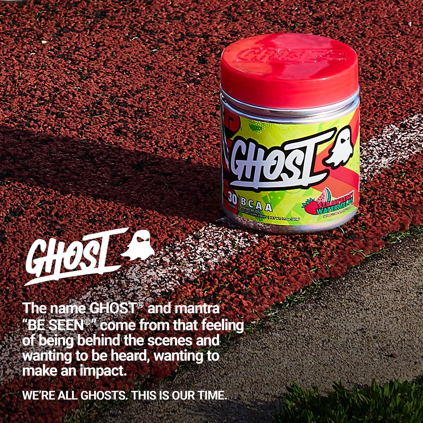 GHOST BCAA Powder Amino Acids Supplement, Strawberry Watermelon, 12.2 oz