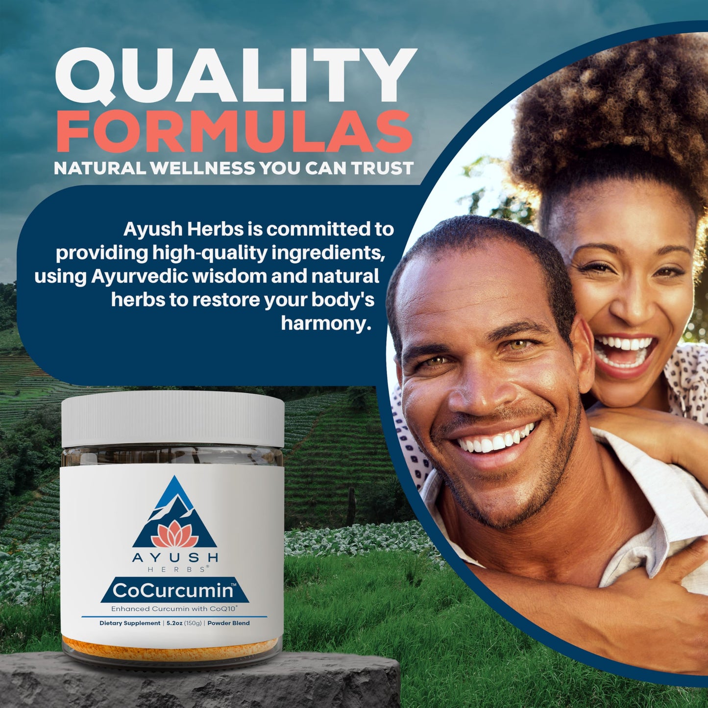 Ayush Herbs CoCurcumin Turmeric Powder with Black Pepper, CoQ10, MCT Oil 5.25 oz