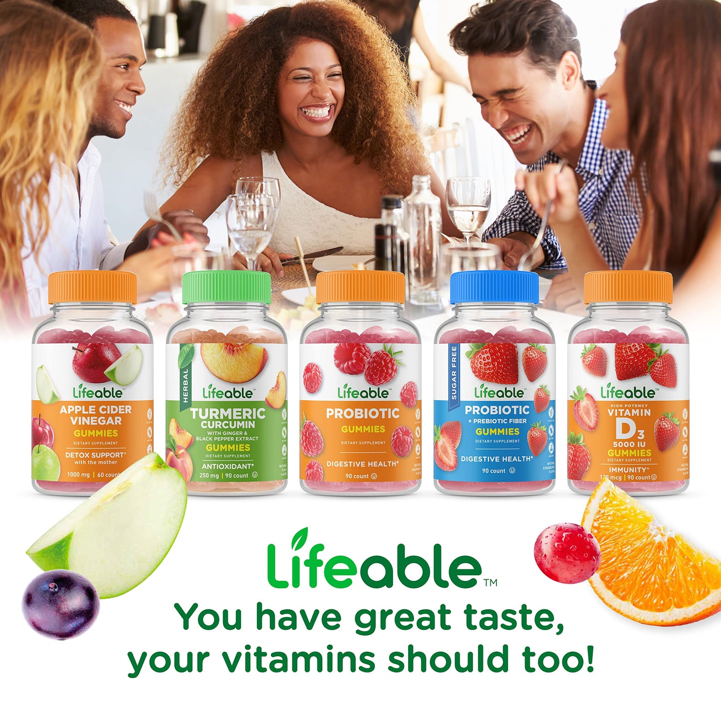 Lifeable Sugar Free Prebiotic Fiber + Women's Multivitamin Gummies 180 Count