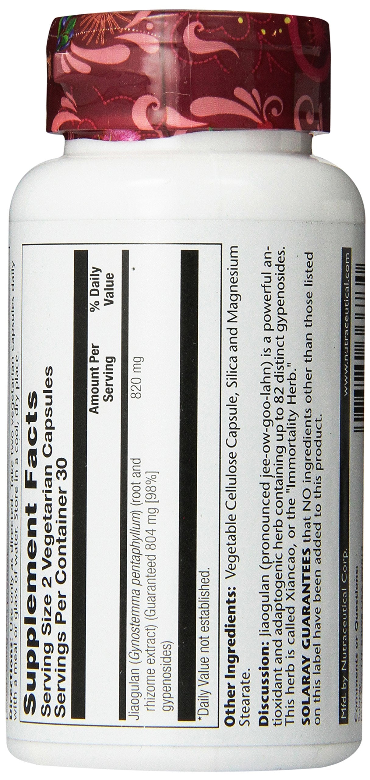 Solaray Jiaogulan 410mg Capsules, 60 Count