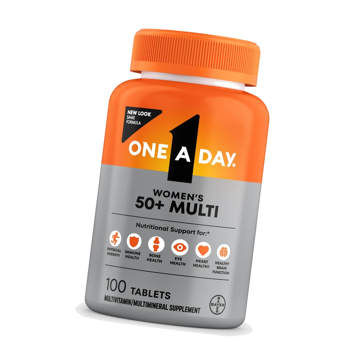 One A Day Multivitamin for Women 50 and Over Tablets, Womens Multivitamin 50 plus with Vitamins D, C, E, Zinc & Biotin, Daily Vitamins for Woman 50+, 100 Ct (Packaging May Vary)