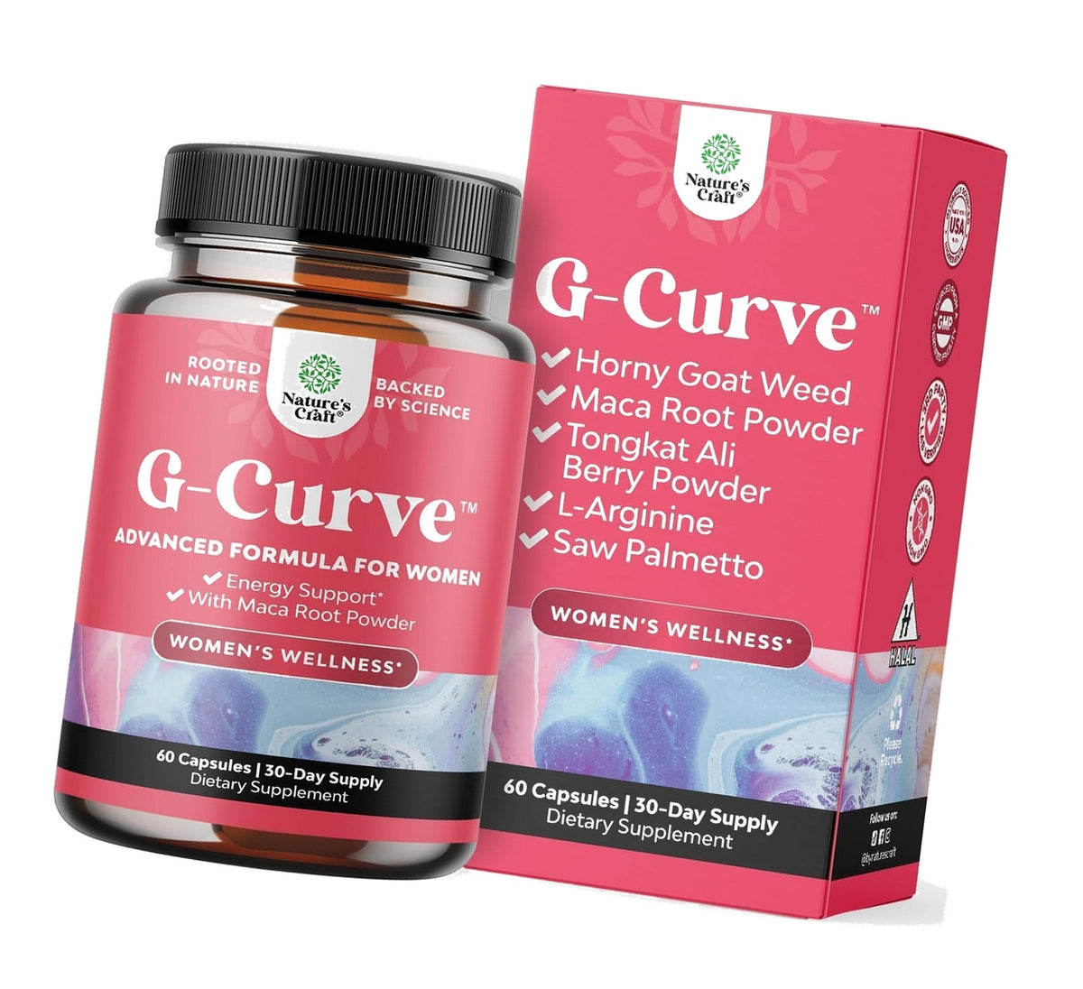 G-Curve with Maca Root - Weight Gainer for Women Pills - 60 Count
