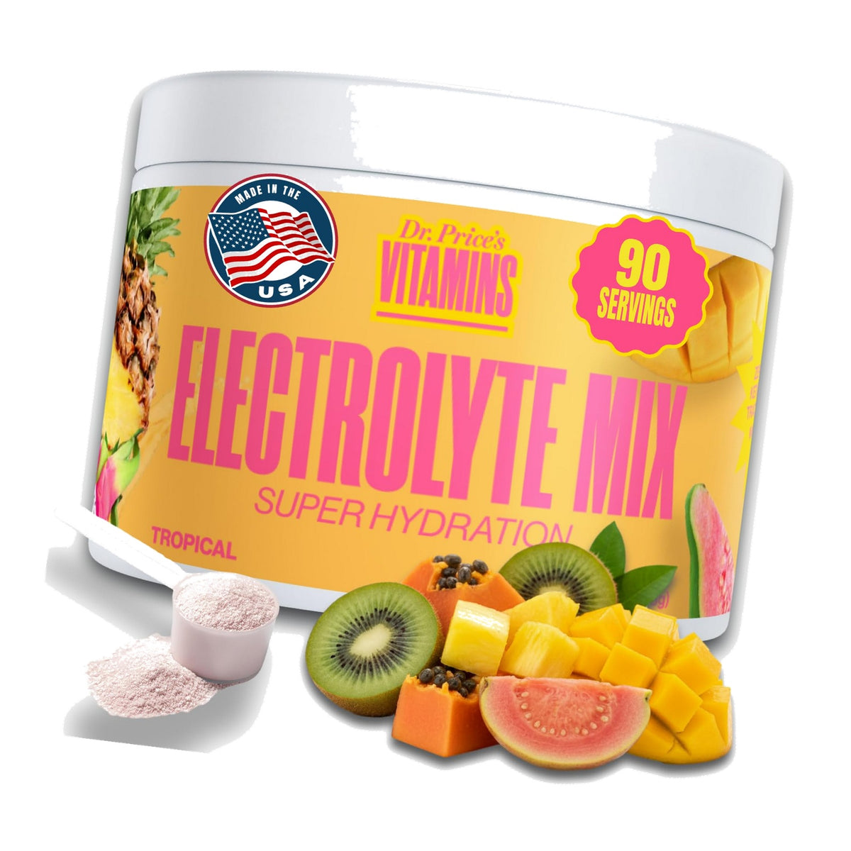 Dr. Price's Electrolytes Powder, Tropical, 90 Servings