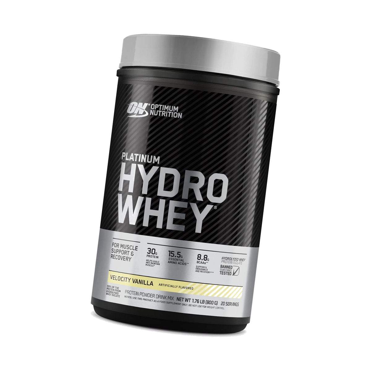Optimum Nutrition Platinum Hydrowhey Protein Powder, 100% Hydrolyzed Whey Protein Isolate Powder, Flavor: Velocity Vanilla, 1.75 Pounds