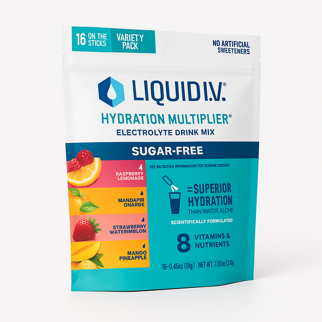 Liquid I.V. Sugar Free Electrolyte Powder, Variety Pack 16 Count