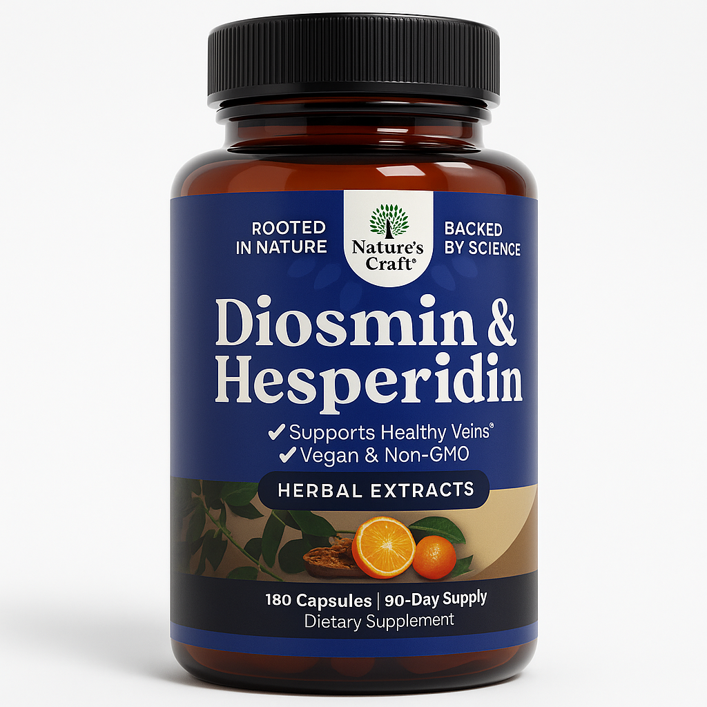 Nature's Craft Diosmin Hesperidin 1000mg Complex Capsule, 180 Count