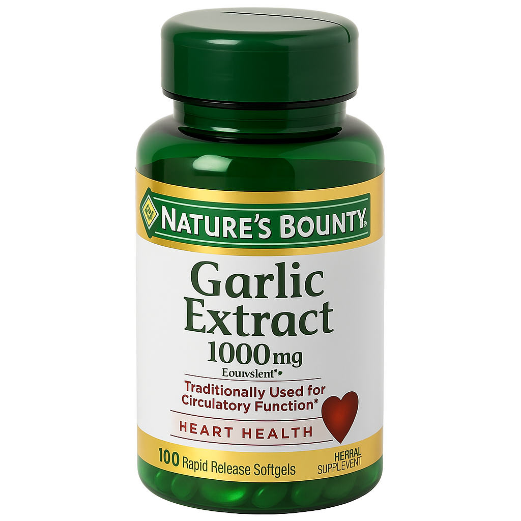 Nature's Bounty Garlic Extract Softgels 1000 mg, 100 Count