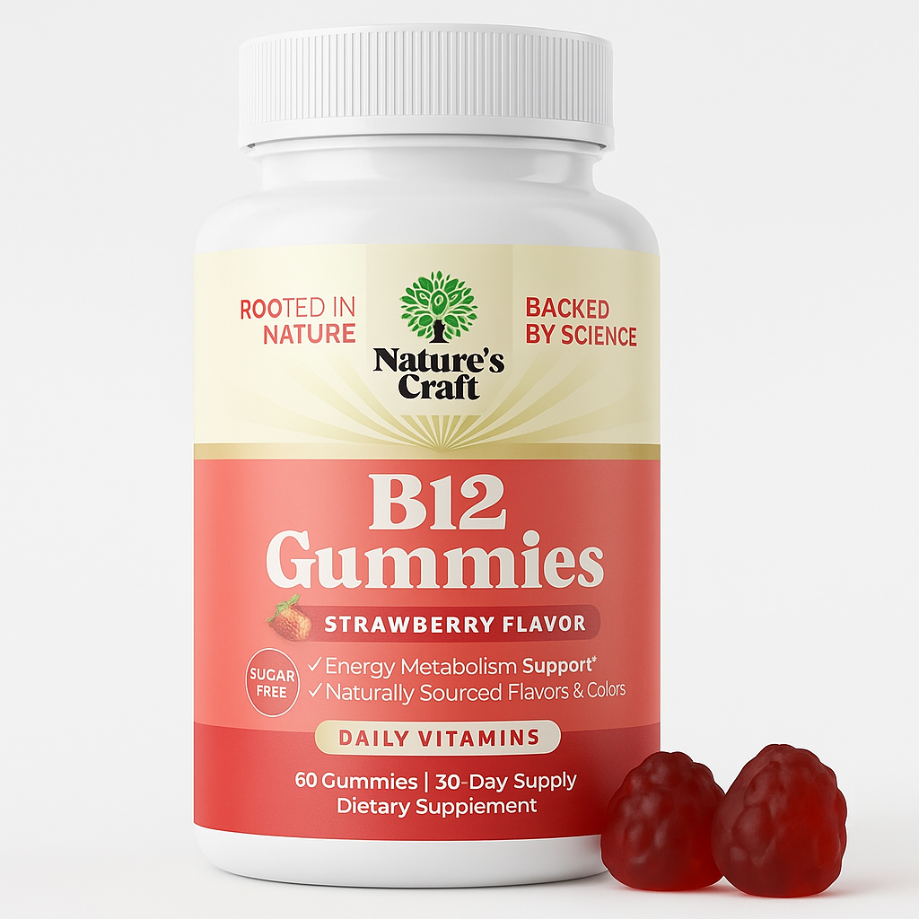 Nature's Craft Sugar Free Vitamin B12 Gummy 60 Count