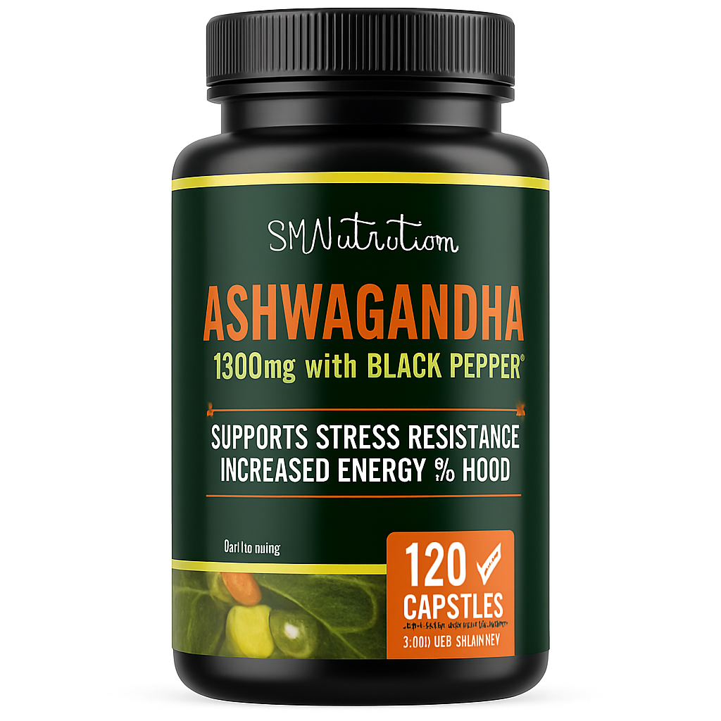 SM Nutrition Ashwagandha Capsule 1300 mg, 120 Count