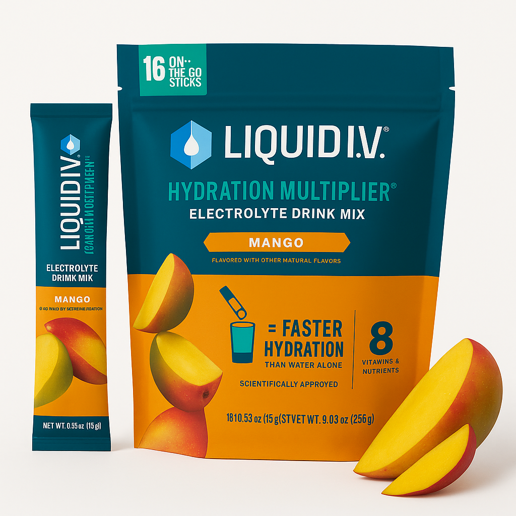 Liquid I.V. Hydration Electrolytes Powder, Mango, 16 Count