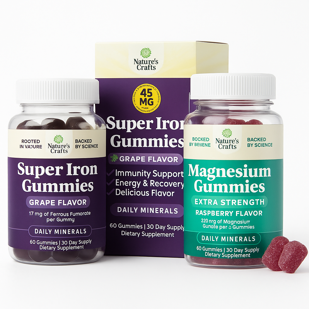 Nature's Craft Iron Gummies Bundle for Women and Men