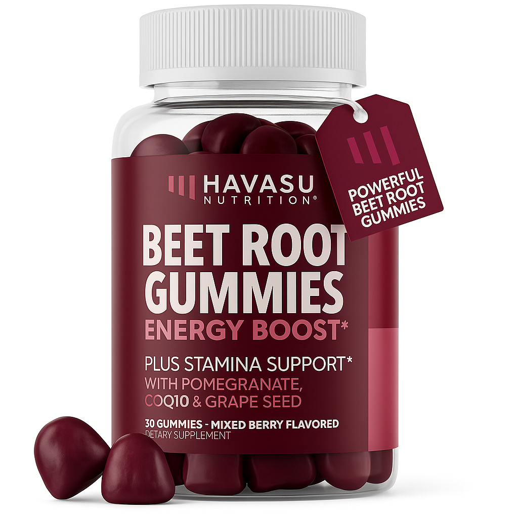Havasu Nutrition Beet Root Gummies - Nitric Oxide, Berry, 30 Count