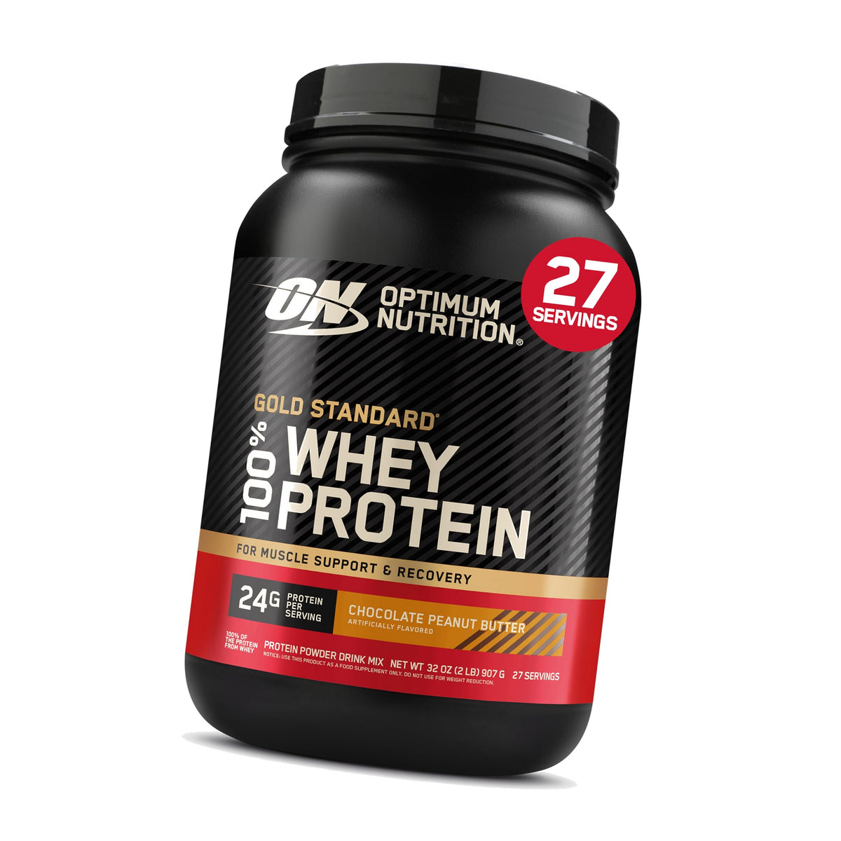 Optimum Nutrition Gold Standard Whey Protein, Chocolate Peanut Butter, 2 LB
