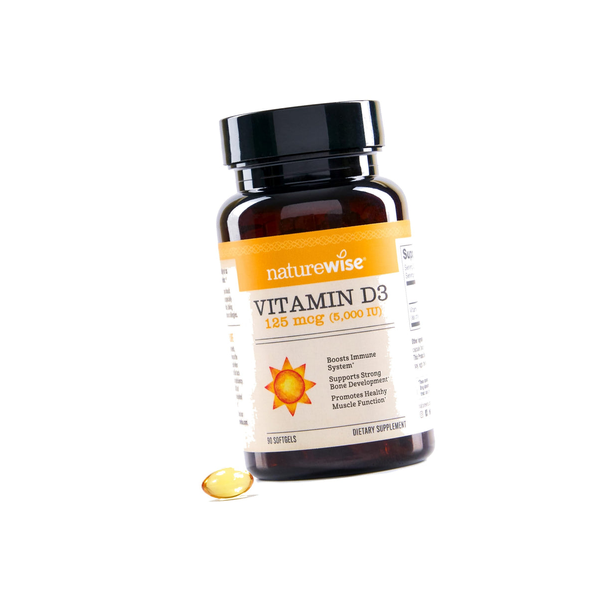 NatureWise Vitamin D3 5000IU Supplement, Immune Support, 90 Mini Softgels