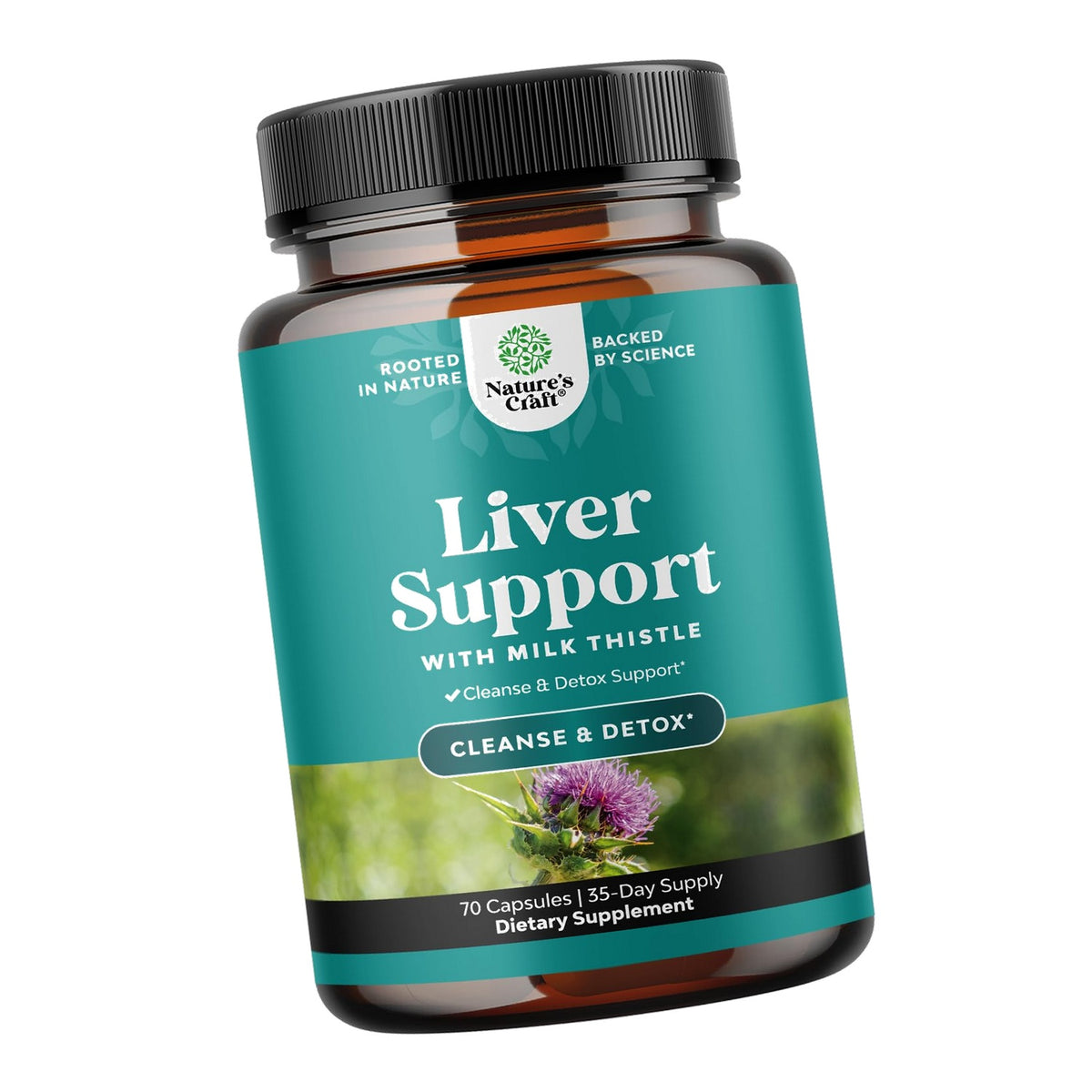 Liver Cleanse Support - Milk Thistle Supplement with Choline - 70 Count